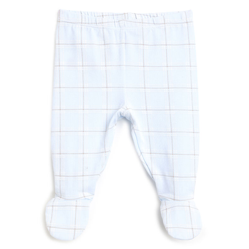 Boys White and Light Blue Printed Outfit with Leggings image number 2